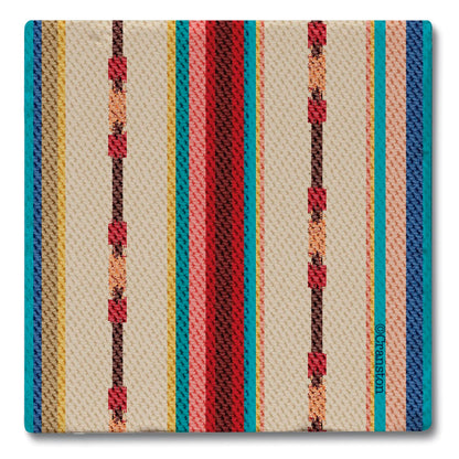Thirstystone Southwest Multi-Stripe 4-Pack Tumbled Tile Stone Coasters 4" Square Manufactured in the USA