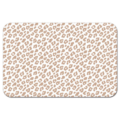 CounterArt Leopard Easy Care Waterproof Pet Feeding Mat 17.13” x 11.25” Made in The USA of BPA Free Plastic, Safe for Pets, Protects Floors from Scratches Stains & Spills