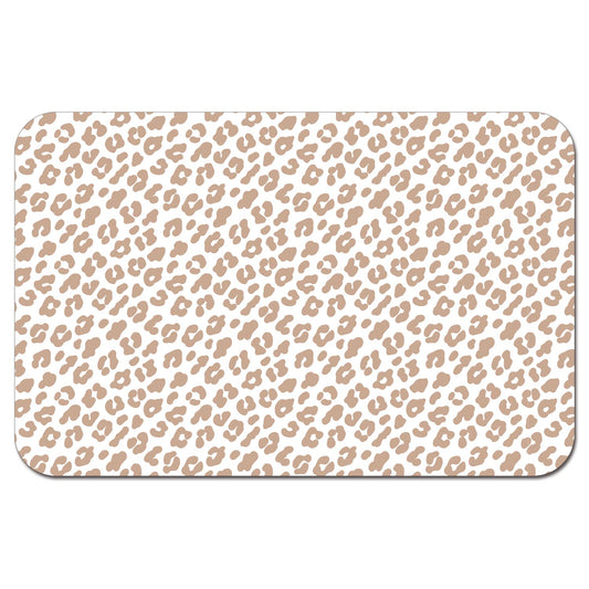 CounterArt Leopard Easy Care Waterproof Pet Feeding Mat 17.13” x 11.25” Made in The USA of BPA Free Plastic, Safe for Pets, Protects Floors from Scratches Stains & Spills