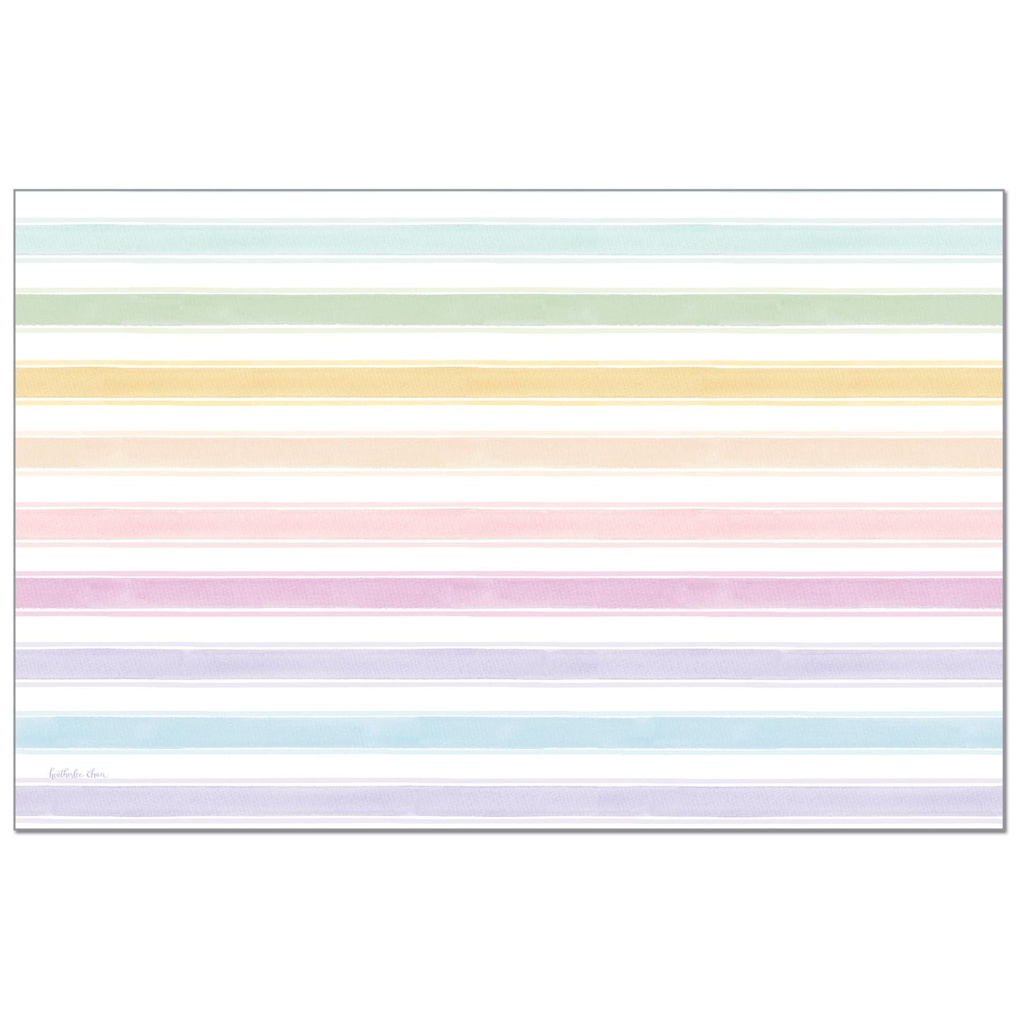 CounterArt Spring Stripes 24 Premium Paper Placemats in Resealable Poly-Bag Made in The USA 17" x 11"