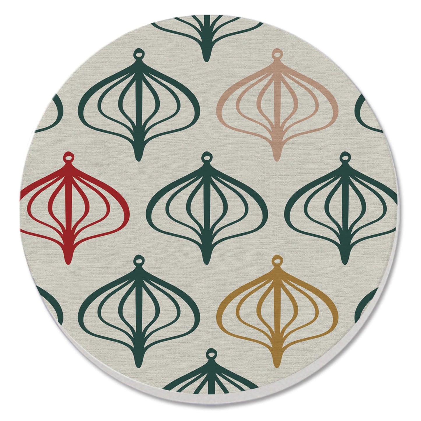 Thirstystone Ornaments Single Round Absorbent Stone Coaster with Protective Cork Backing Manufactured in The USA 4" Diameter
