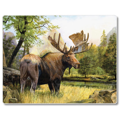 CounterArt Tranquil Moose 3mm Tempered Glass Cutting Board 10” x 8” Manufactured in the USA