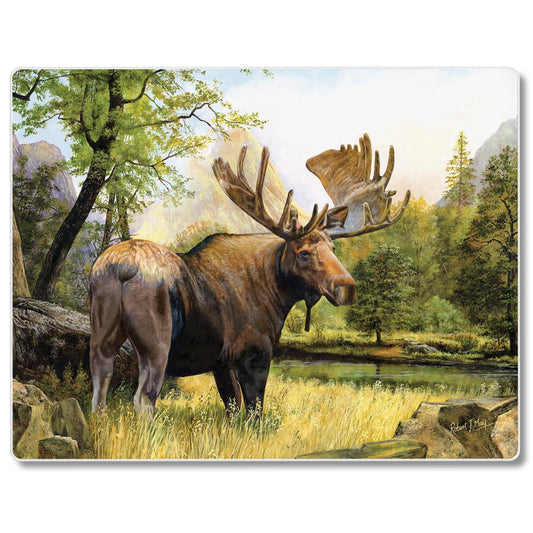 CounterArt Tranquil Moose 3mm Tempered Glass Cutting Board 10” x 8” Manufactured in the USA