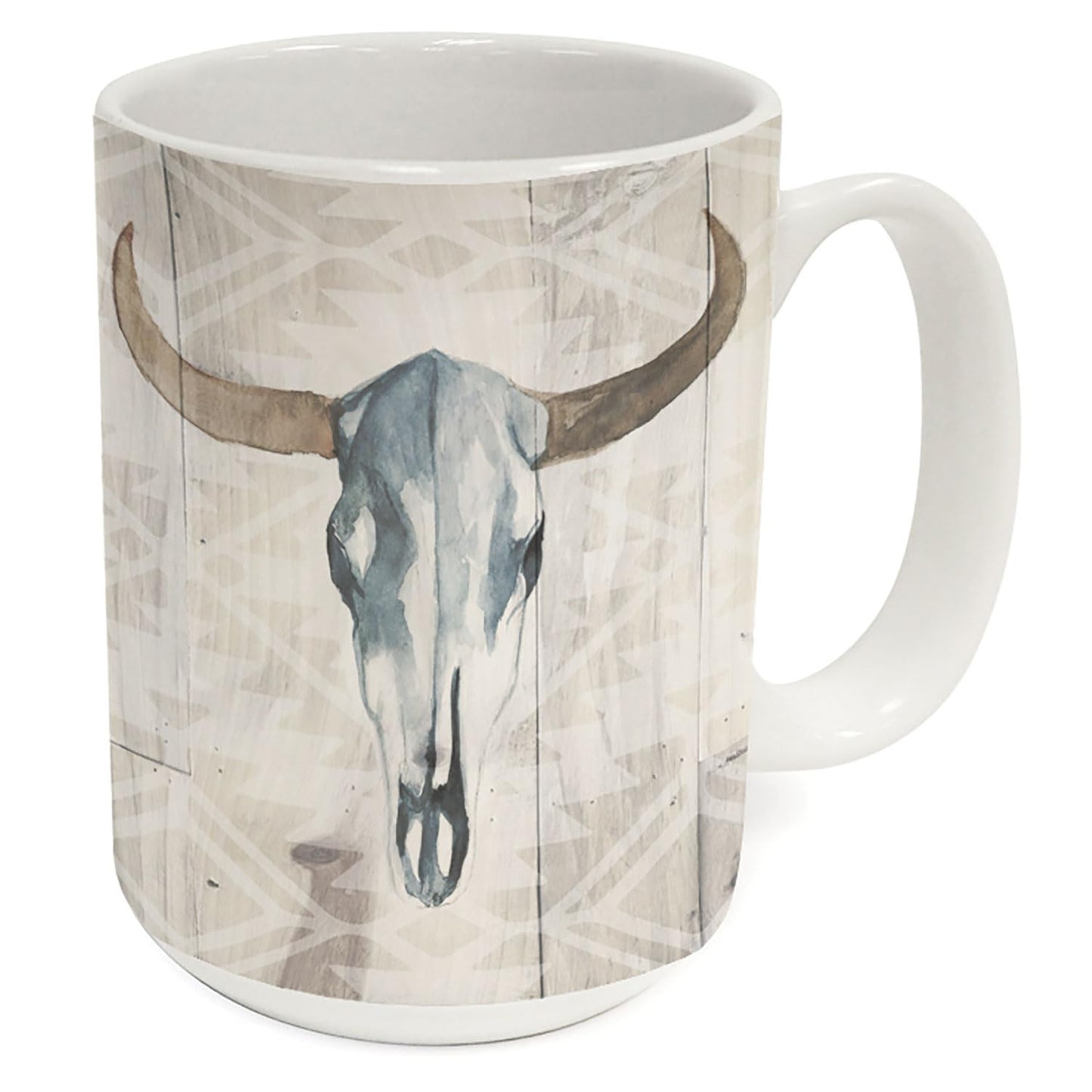 Highland Home Western Skull Large Decorative Ceramic Mug 15 oz. Manufactured in the USA