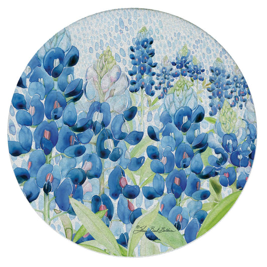 Thirstystone Bluebonnet Fields 4 Pack Natural Sandstone Coasters 4" Round Manufactured in The USA