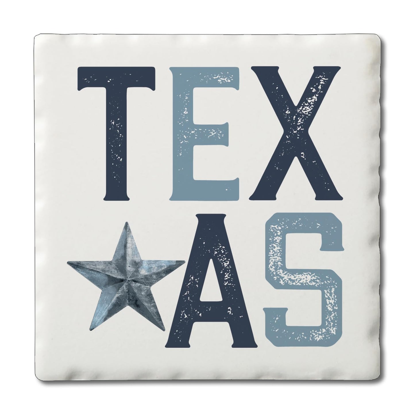Thirstystone Patriotic Texas 4-Pack Tumbled Tile Stone Coasters 4" Square Manufactured in the USA