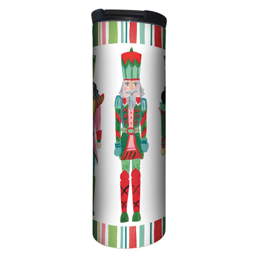 Highland Home Holiday Nutcrackers Decorative Stainless Steel Double Wall Insulated Travel Tumbler with Lid 17 oz. Manufactured in the USA Dishwasher Safe