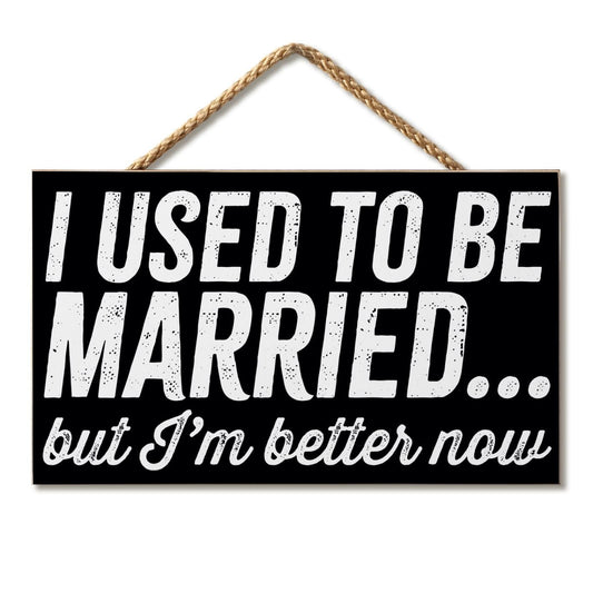 CounterArt Better Now Humorous Hanging Wood Wall Sign 9.5” by 5.75” Made in the USA Features Braided Rope Hanger