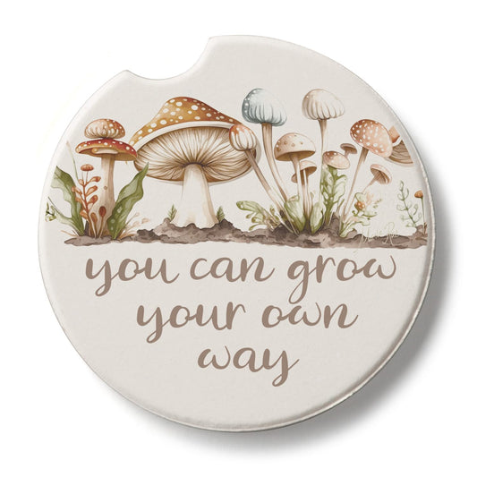 Thirstystone Grow Your Own Way Single Absorbent Stone Coaster for Vehicle Cup Holder 2.6” Diameter Manufactured in The USA