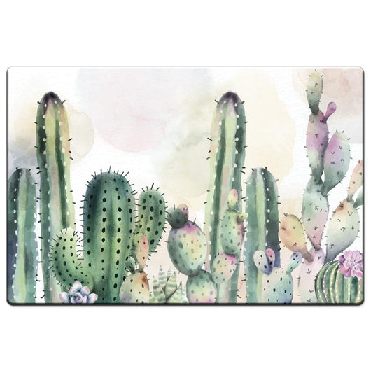 CounterArt Watercolor Cactus 30” x 20” Decorative Vinyl Comfort Floor Mat Manufactured in The USA, Waterproof, Reduces Muscle Fatigue, Easy to Clean