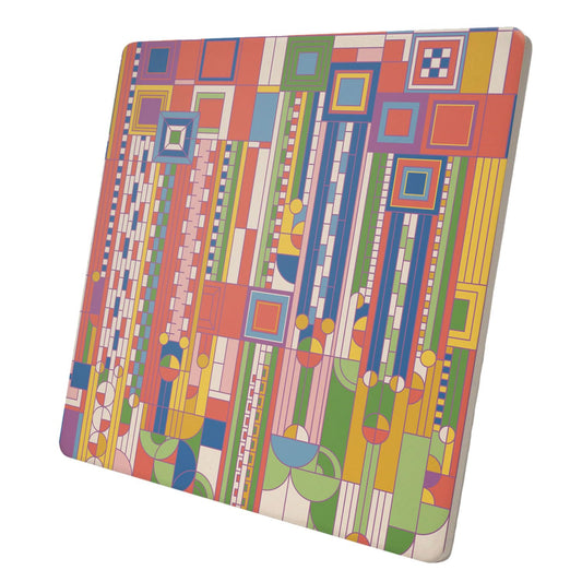 Frank Lloyd Wright Saguaro Design on 8" Square Stone Trivet Manufactured in The USA Heat Tolerant Easily Wipes Clean