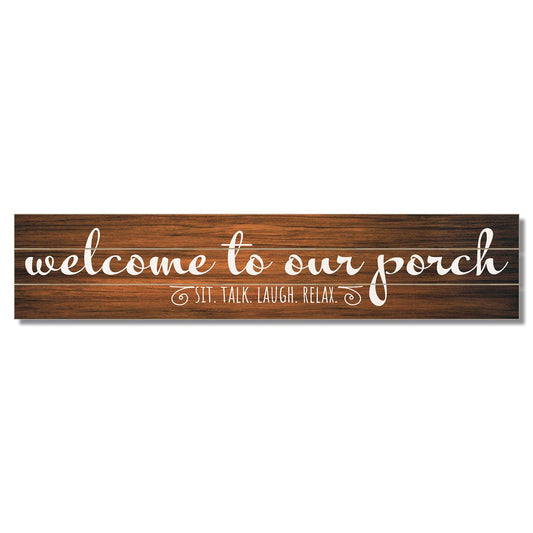 CounterArt "Porch Welcome" Vertical Decorative Indoor/Outdoor Pallet Wood Sign 36" by 7.5" Made in the USA