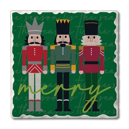 Thirstystone Merry Nutcrackers Single Tumbled Tile Coaster Manufactured in The USA Decorative, Stylish, Craft Your Own Collection