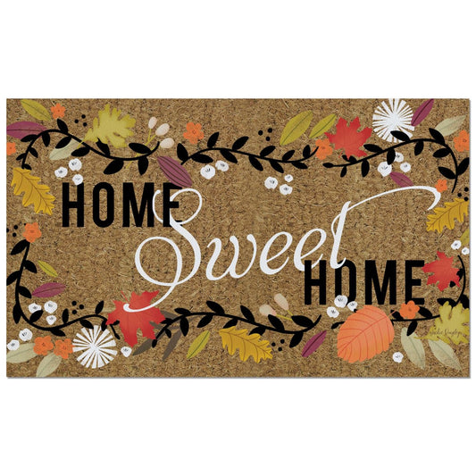 Counterart Fall Home Sweet Indoor/Outdoor Entryway Floor Mat Manufactured in the USA 29.5" by 17.75"