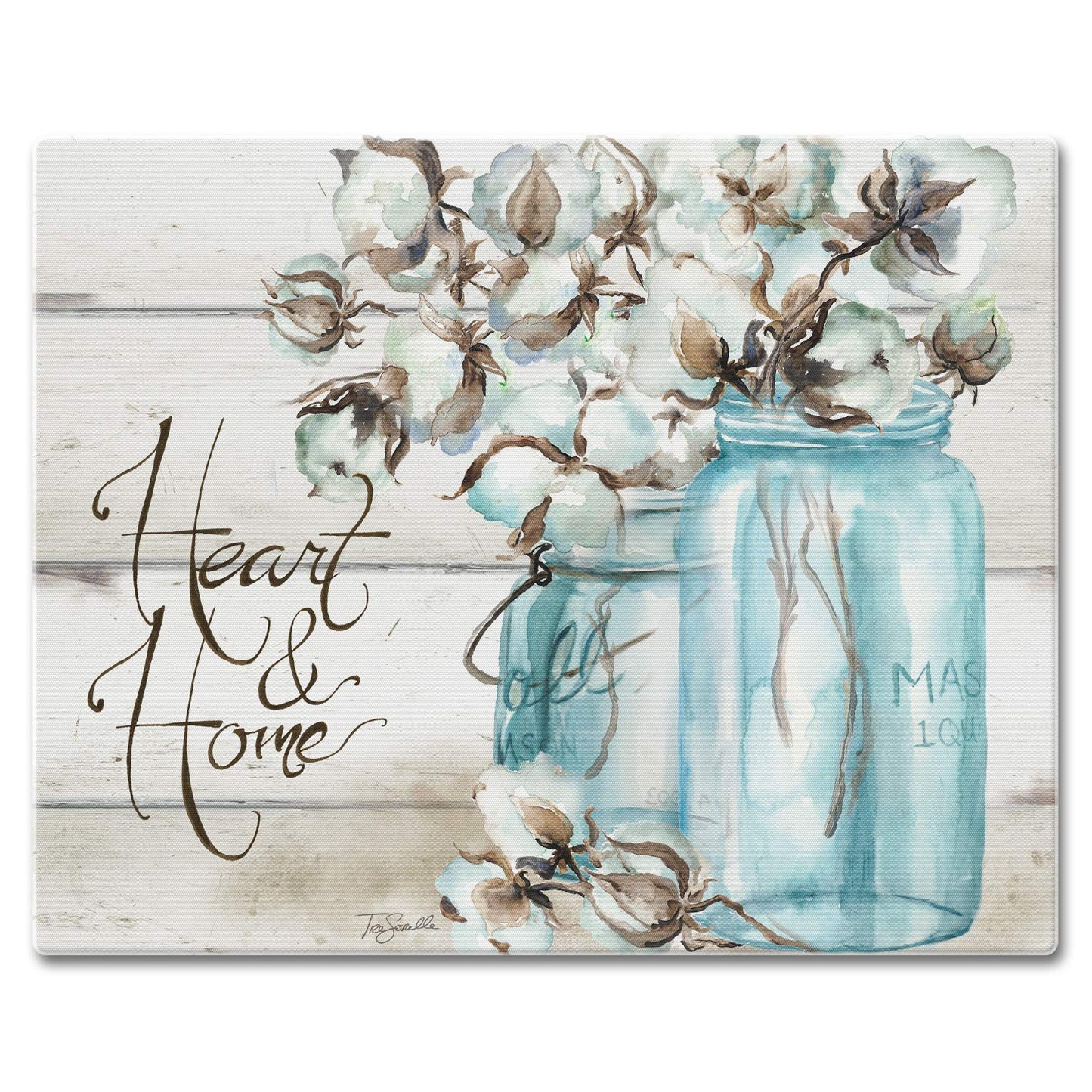 CounterArt Heart & Home 3mm Tempered Glass Cutting Board 15" x 12" Manufactured in the USA