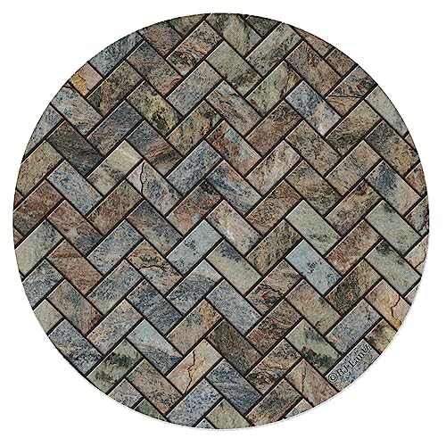 Thirstystone Stone Herringbone Pattern Natural Sandstone Coaster 4 Pack Eco-Friendly, Absorbent, Easily Wipes Clean
