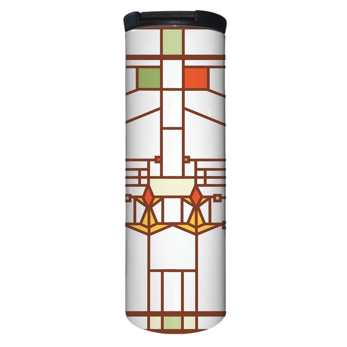 Highland Home B. Harley Bradley House Design by Frank Lloyd Wright on 17 Ounce Double Wall Insulated Stainless Steel Tumbler Manufactured in the USA