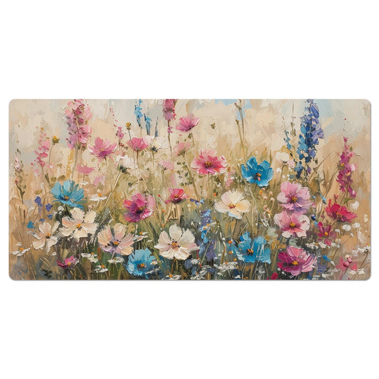 CounterArt Wildflower Spring Large Waterproof Desk Protector 32” x 16” Made in The USA Desk Mat Office Mat Large Mouse Pad