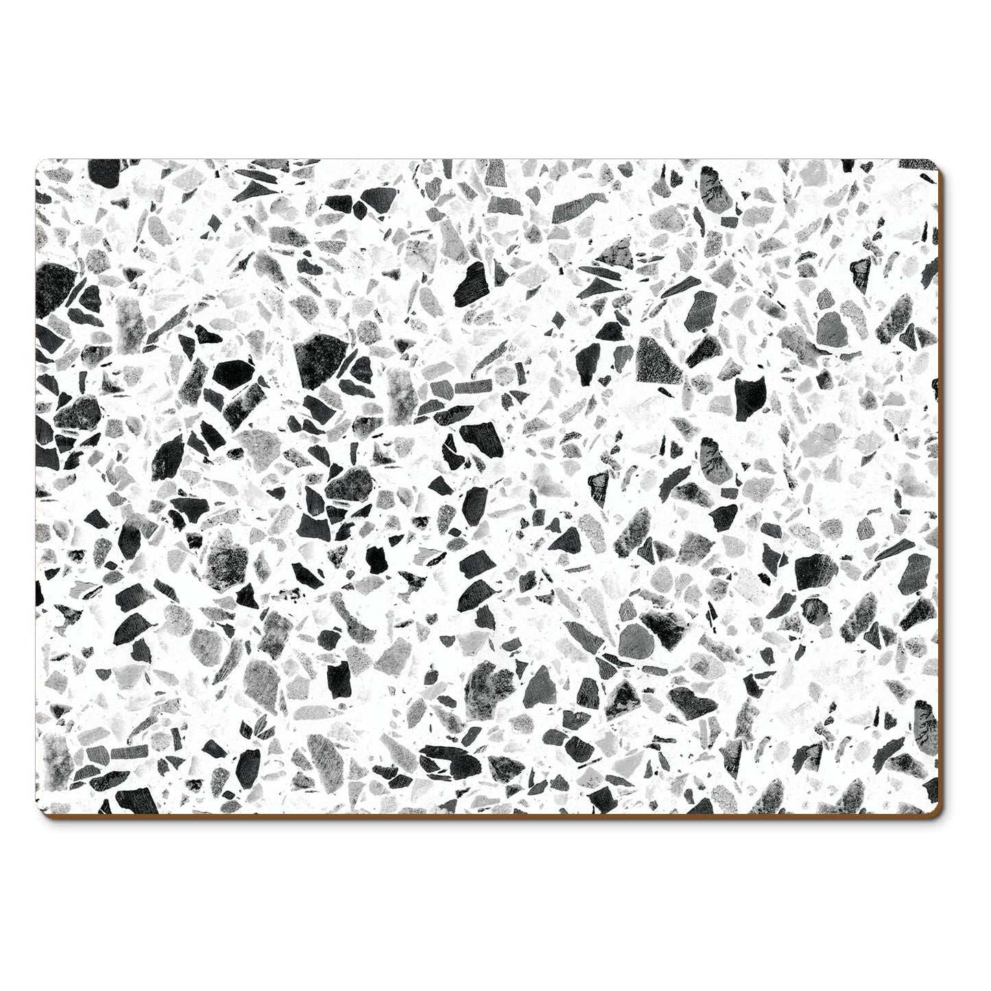 CounterArt Terrazzo Premium Decorative Hardboard Tabletop Placemats 4-Pack Manufactured in The USA Heat Tolerant and Easily Wipes Clean