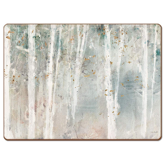 CounterArt Woodland Walk Premium Decorative Hardboard Tabletop Placemats 4-Pack Manufactured in The USA Heat Tolerant and Easily Wipes Clean