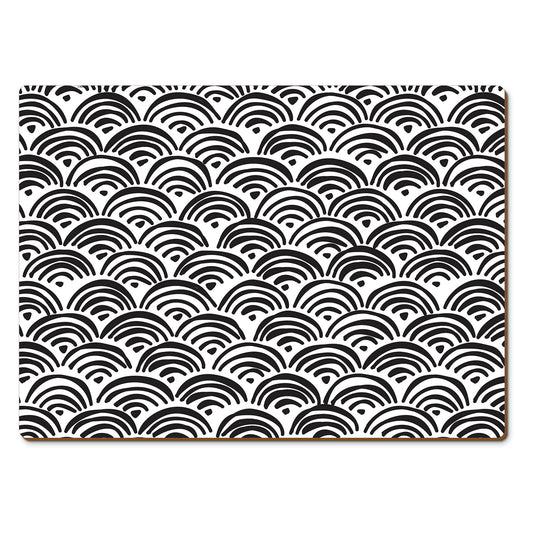 CounterArt Arches Premium Decorative Hardboard Tabletop Placemats 4-Pack Manufactured in The USA Heat Tolerant and Easily Wipes Clean