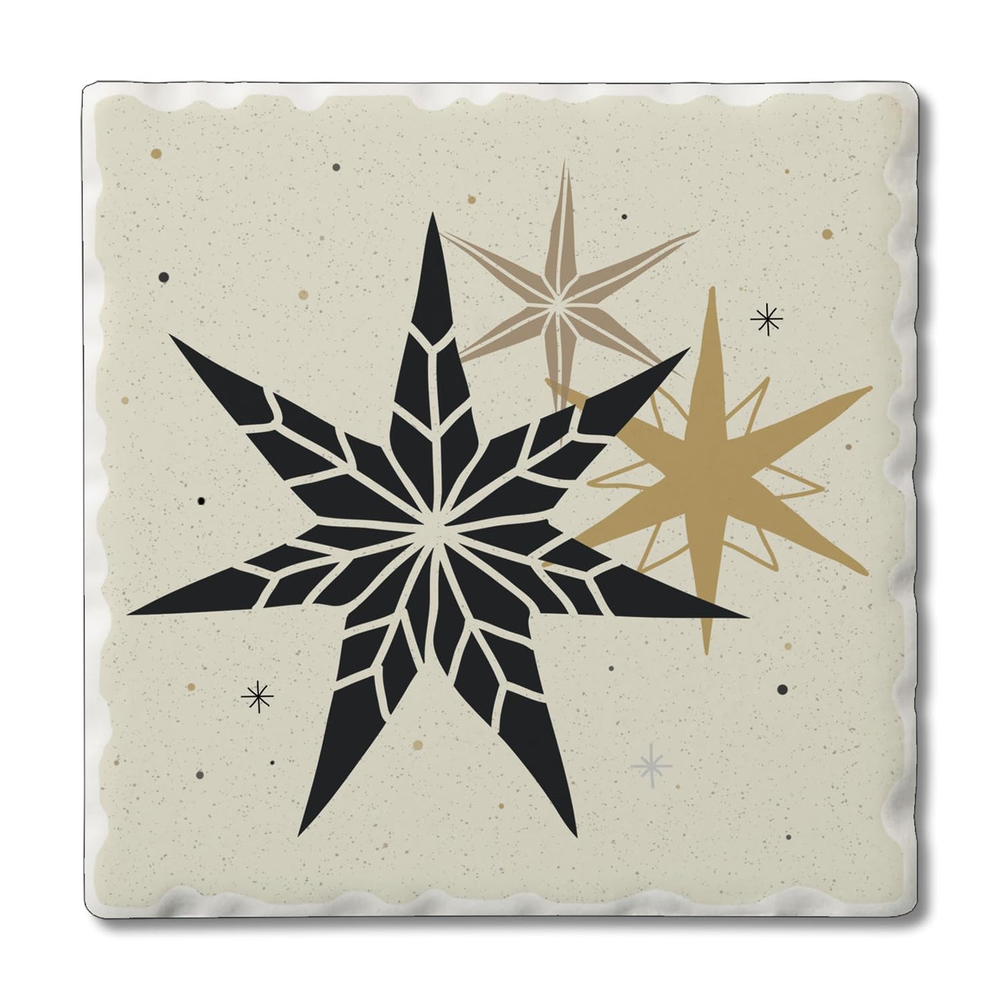 Thirstystone Christmas Stars Single Tumbled Tile Coaster Manufactured in The USA Decorative, Stylish, Craft Your Own Collection