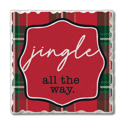 Thirstystone Jingle All The Way Single Tumbled Tile Coaster Manufactured in The USA Decorative, Stylish, Craft Your Own Collection