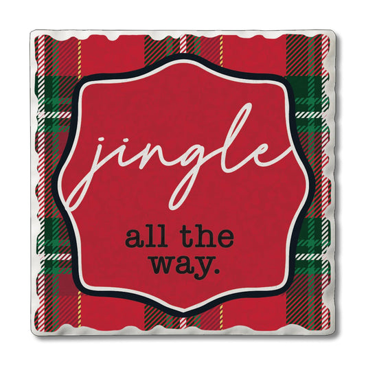 Thirstystone Jingle All The Way Single Tumbled Tile Coaster Manufactured in The USA Decorative, Stylish, Craft Your Own Collection