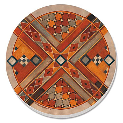 Thirstystone Southwest Pattern III 4 Pack Round Absorbent Stone Coasters 4" Diameter Manufactured in the USA