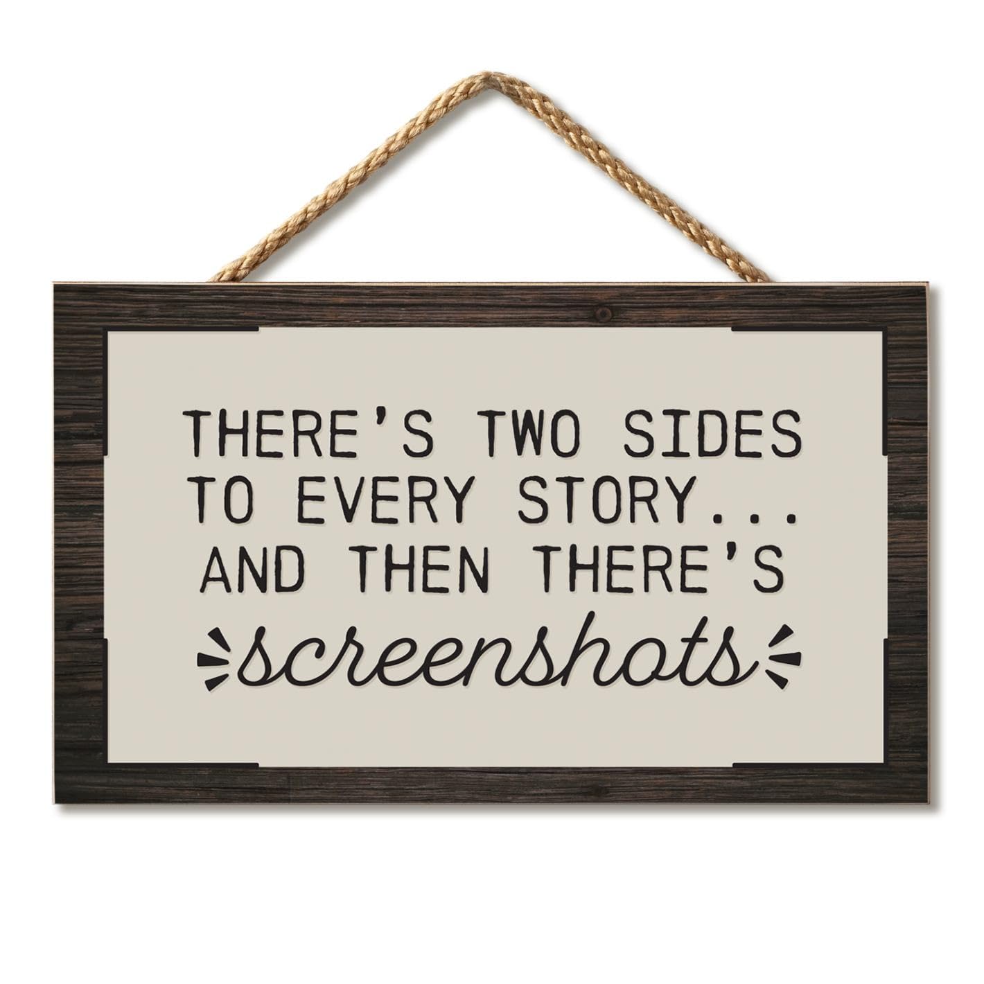 CounterArt Screenshots Decorative Hanging Wood Wall Sign 9.5” by 5.75” Made in the USA Features Braided Rope Hanger