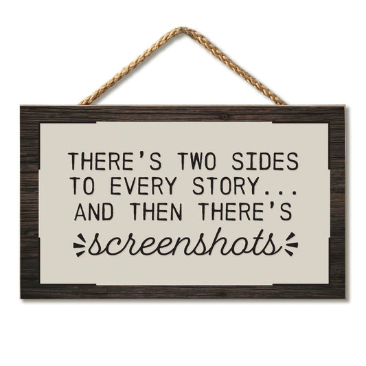 CounterArt Screenshots Decorative Hanging Wood Wall Sign 9.5” by 5.75” Made in the USA Features Braided Rope Hanger