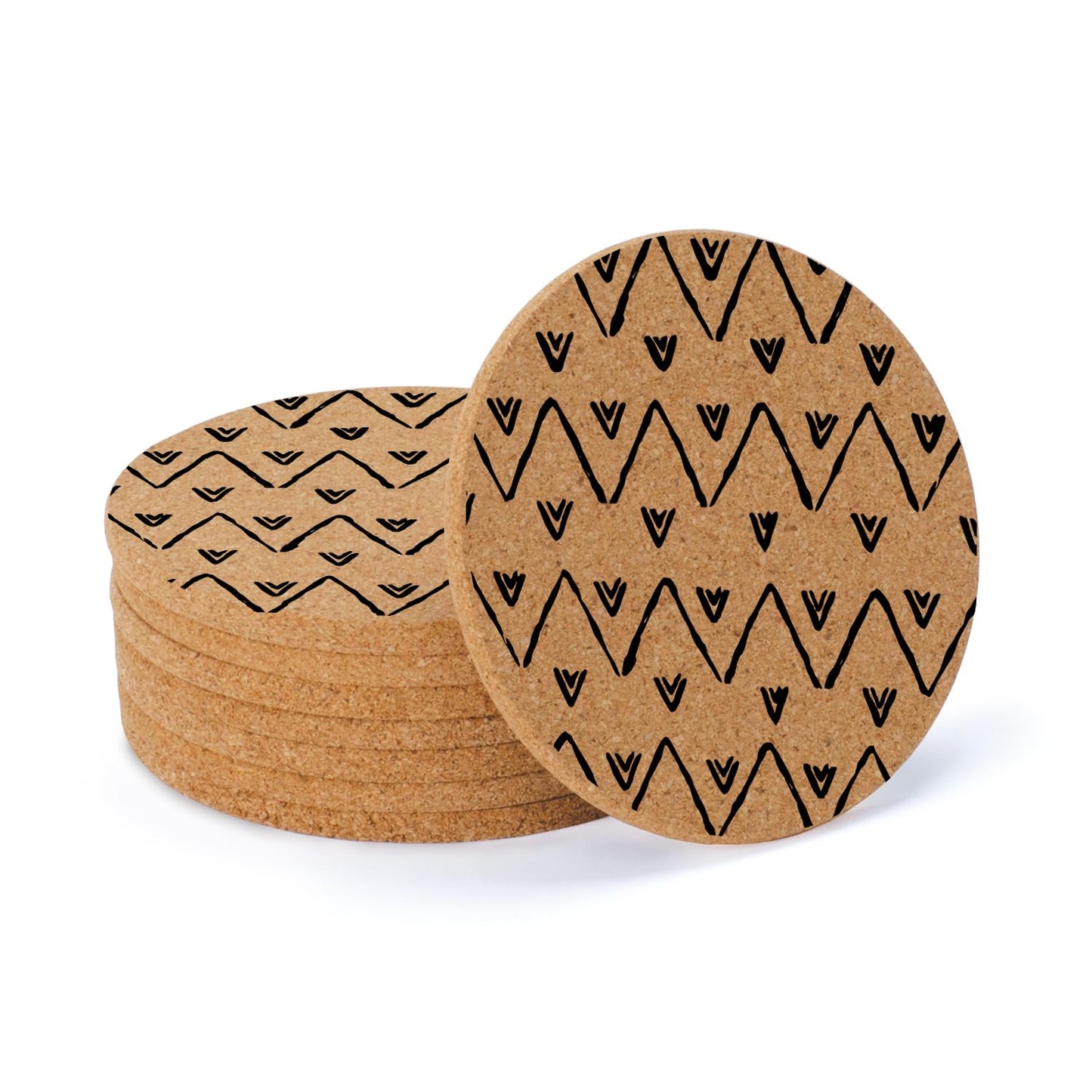 Thirstystone Triangles 8-Pack Thick Natural Cork Coasters Manufactured in The USA Eco-Friendly Absorbent Durable