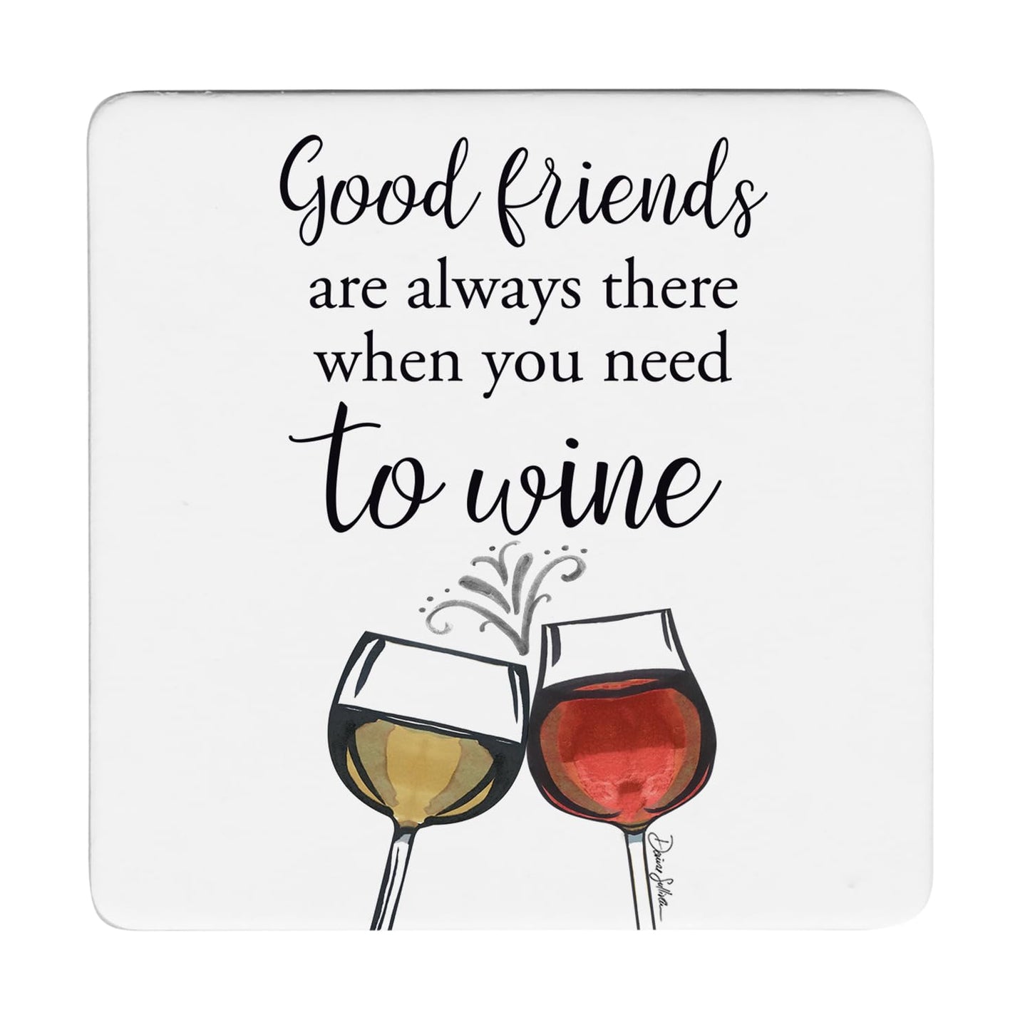 Thirstystone Good Friends 12-Pack Cork Back Paper Bar Coasters Made in The USA Humourous Quotes Attractive Designs