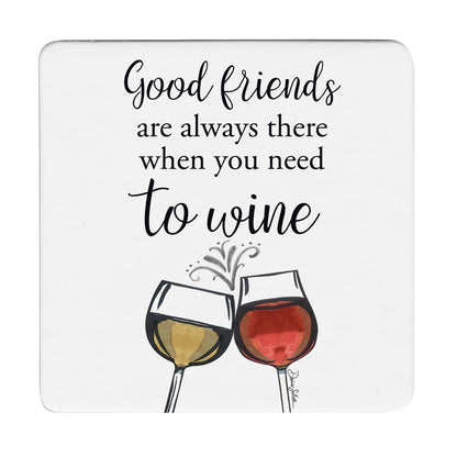 Thirstystone Good Friends 12-Pack Cork Back Paper Bar Coasters Made in The USA Humourous Quotes Attractive Designs