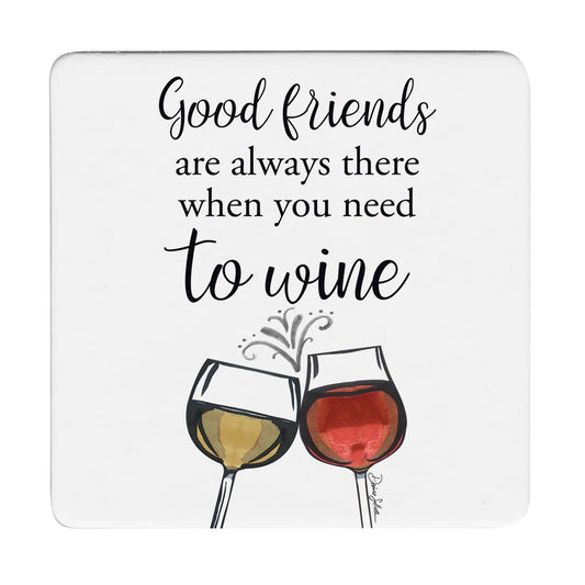 Thirstystone Good Friends 12-Pack Cork Back Paper Bar Coasters Made in The USA Humourous Quotes Attractive Designs