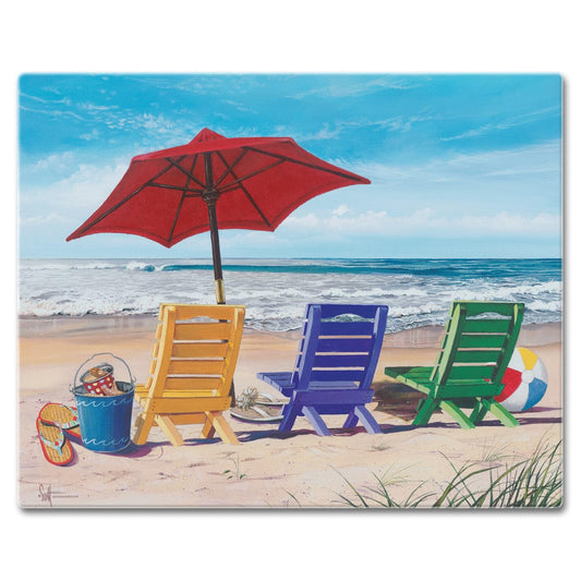 CounterArt Beachy Keen 3mm Tempered Glass Cutting Boards 12" x 15"