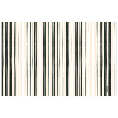 CounterArt Ticking Stripe 24 Premium Paper Placemats in Resealable Storage Bag Made in The USA 17" x 11"