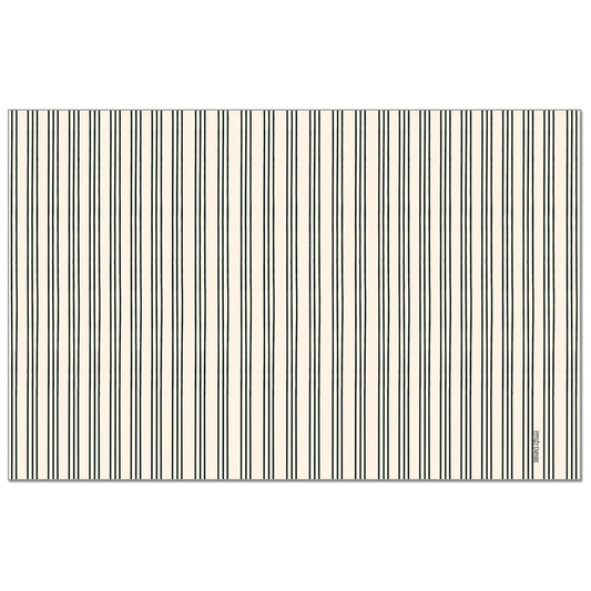 CounterArt Ticking Stripe 24 Premium Paper Placemats in Resealable Storage Bag Made in The USA 17" x 11"