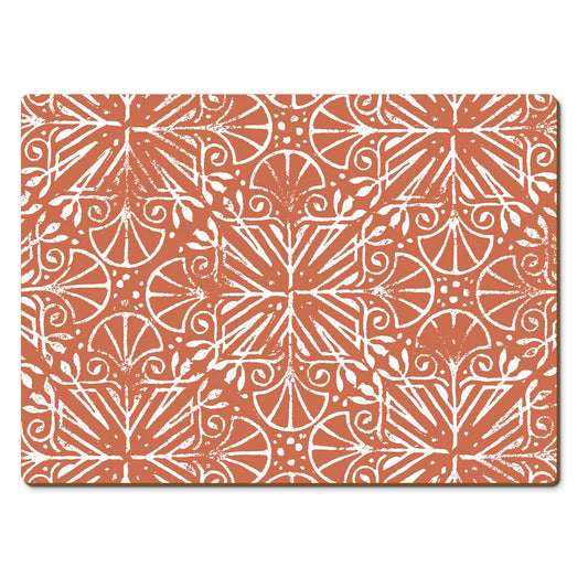 CounterArt Floral Southwest Design Premium Decorative Hardboard Tabletop Placemats 4-Pack Manufactured in The USA Heat Tolerant and Easily Wipes Clean