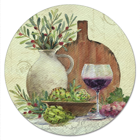 Counterart Rustic Wine 4mm Tempered Glass Lazy Susan Turntable 13" Diameter