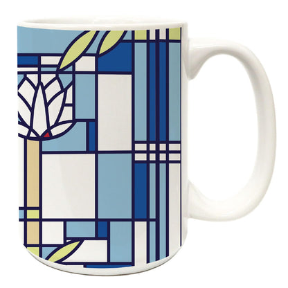 Highland Home Waterlilies Design by Frank Lloyd Wright 15 oz. Ceramic Mug Manufactured in the USA Dishwasher Safe Microwave Safe