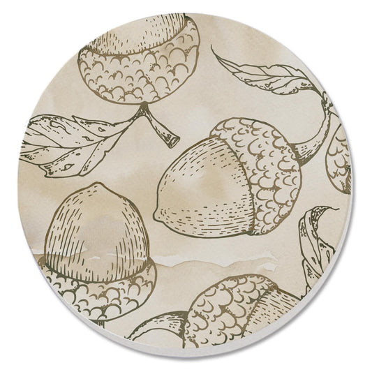 Thirstystone Acorn Round Absorbent Stone Coaster with Protective Cork Backing Manufactured in The USA 4" Diameter