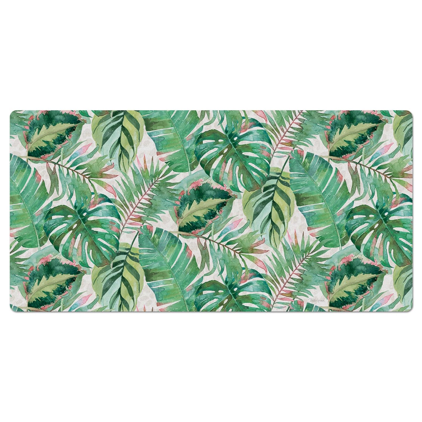 CounterArt Jungle Large Waterproof Desk Protector 32” x 16” Made in The USA Desk Mat Office Mat Large Mouse Pad
