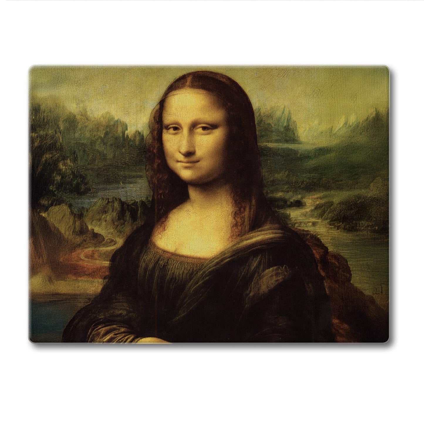 CounterArt Mona Lisa Tempered Glass Cutting Board 10” x 8” Manufactured in the USA
