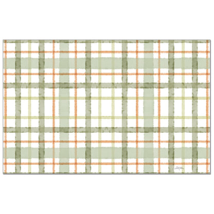 CounterArt Farmhouse Plaid 24 Premium Paper Placemats in Resealable Storage Bag Made in The USA 17" x 11"