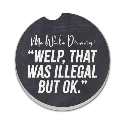 Thirstystone Illegal Single Absorbent Stone Coaster for Vehicle Cup Holder 2.6” Diameter Manufactured in The USA