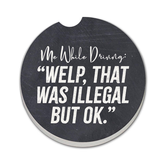 Thirstystone Illegal Single Absorbent Stone Coaster for Vehicle Cup Holder 2.6” Diameter Manufactured in The USA