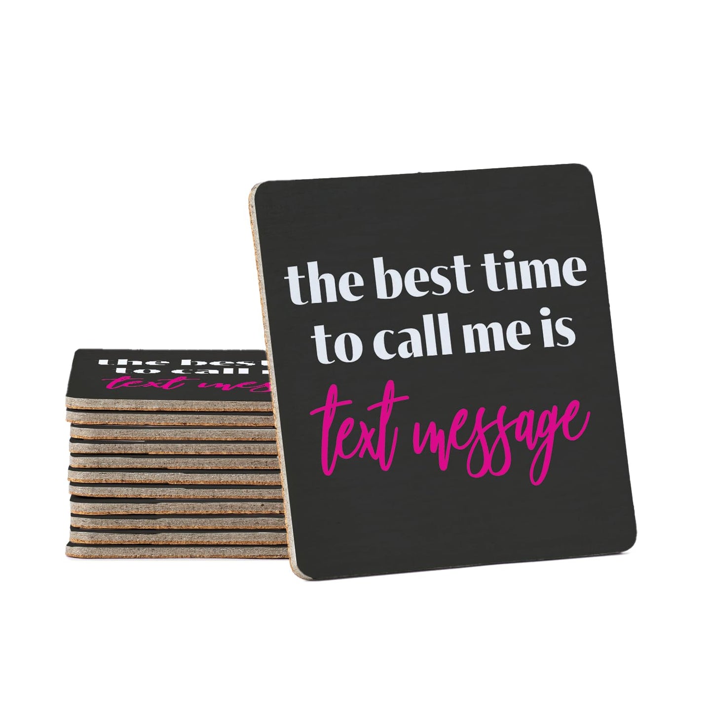 Thirstystone Text Me 12-Pack Cork Back Paper Bar Coasters Made in The USA Humourous Quotes Attractive Designs