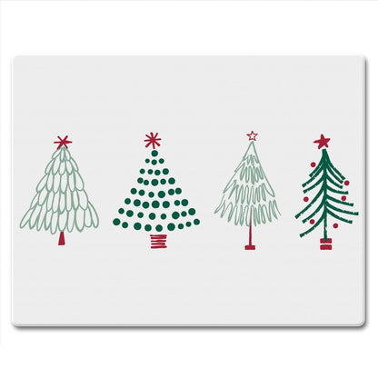 CounterArt Scandinavian Trees 3mm Tempered Glass Cutting Board 10” x 8” Manufactured in the USA