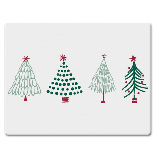 CounterArt Scandinavian Trees 3mm Tempered Glass Cutting Board 10” x 8” Manufactured in the USA